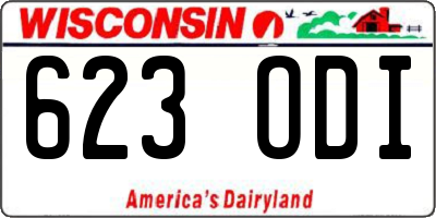 WI license plate 623ODI