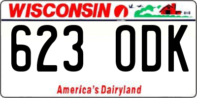 WI license plate 623ODK