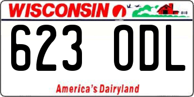 WI license plate 623ODL