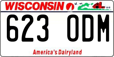 WI license plate 623ODM