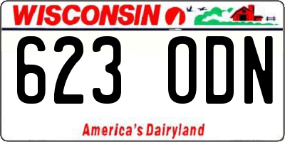 WI license plate 623ODN