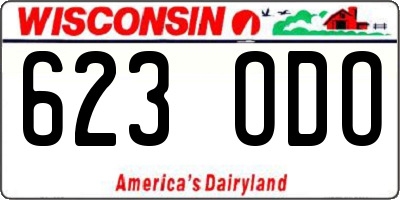 WI license plate 623ODO