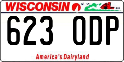 WI license plate 623ODP