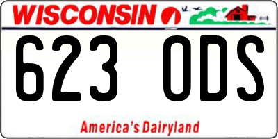 WI license plate 623ODS