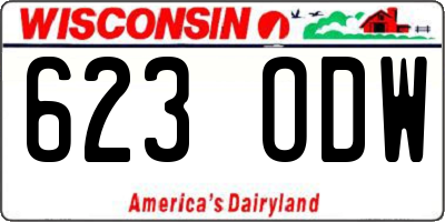 WI license plate 623ODW