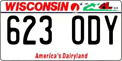 WI license plate 623ODY