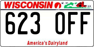 WI license plate 623OFF
