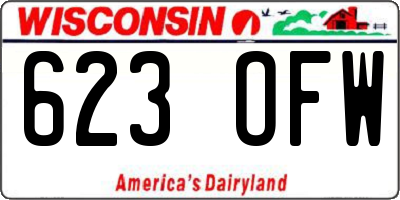 WI license plate 623OFW