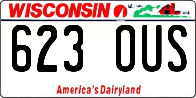 WI license plate 623OUS