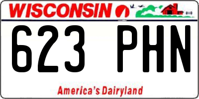 WI license plate 623PHN