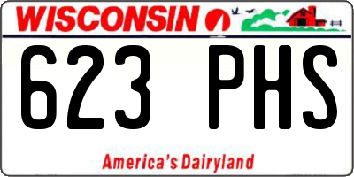 WI license plate 623PHS