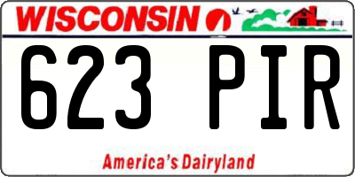 WI license plate 623PIR