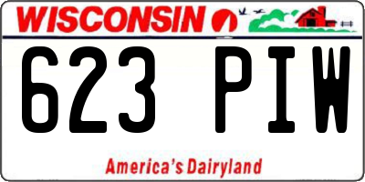 WI license plate 623PIW