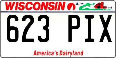 WI license plate 623PIX