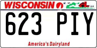 WI license plate 623PIY