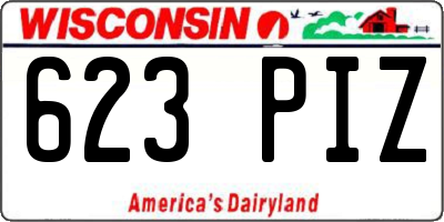 WI license plate 623PIZ
