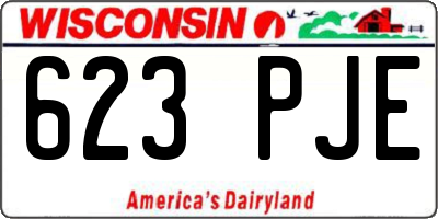 WI license plate 623PJE