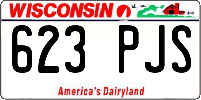 WI license plate 623PJS