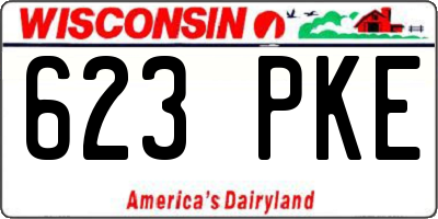 WI license plate 623PKE