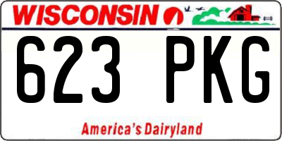 WI license plate 623PKG