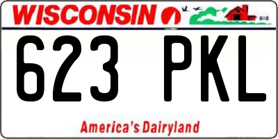 WI license plate 623PKL