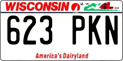 WI license plate 623PKN
