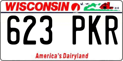 WI license plate 623PKR