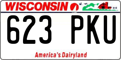 WI license plate 623PKU