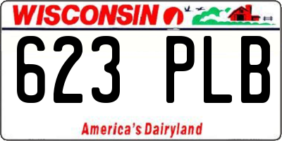 WI license plate 623PLB