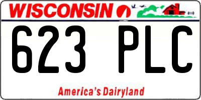 WI license plate 623PLC