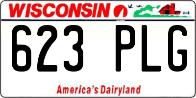 WI license plate 623PLG