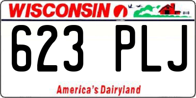 WI license plate 623PLJ