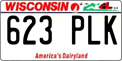 WI license plate 623PLK