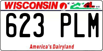 WI license plate 623PLM