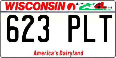 WI license plate 623PLT