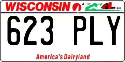 WI license plate 623PLY