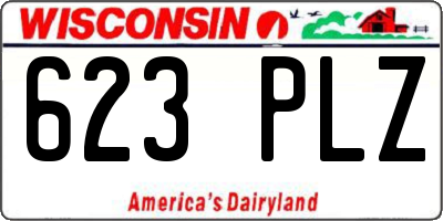 WI license plate 623PLZ