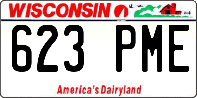 WI license plate 623PME