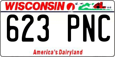 WI license plate 623PNC