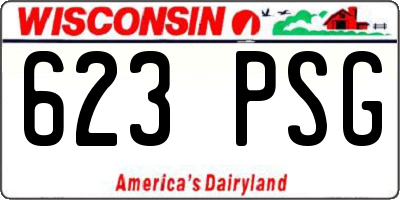 WI license plate 623PSG