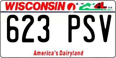 WI license plate 623PSV