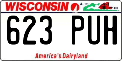 WI license plate 623PUH