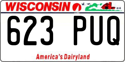 WI license plate 623PUQ