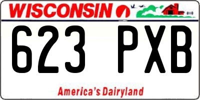 WI license plate 623PXB