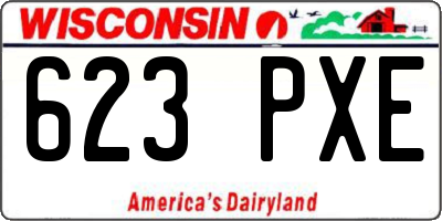 WI license plate 623PXE
