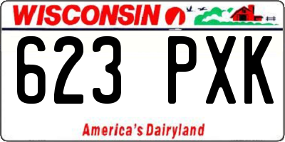 WI license plate 623PXK