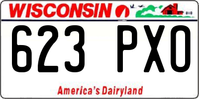 WI license plate 623PXO