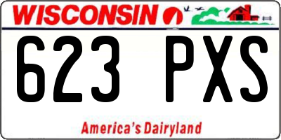 WI license plate 623PXS