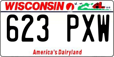 WI license plate 623PXW