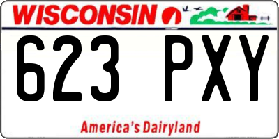 WI license plate 623PXY